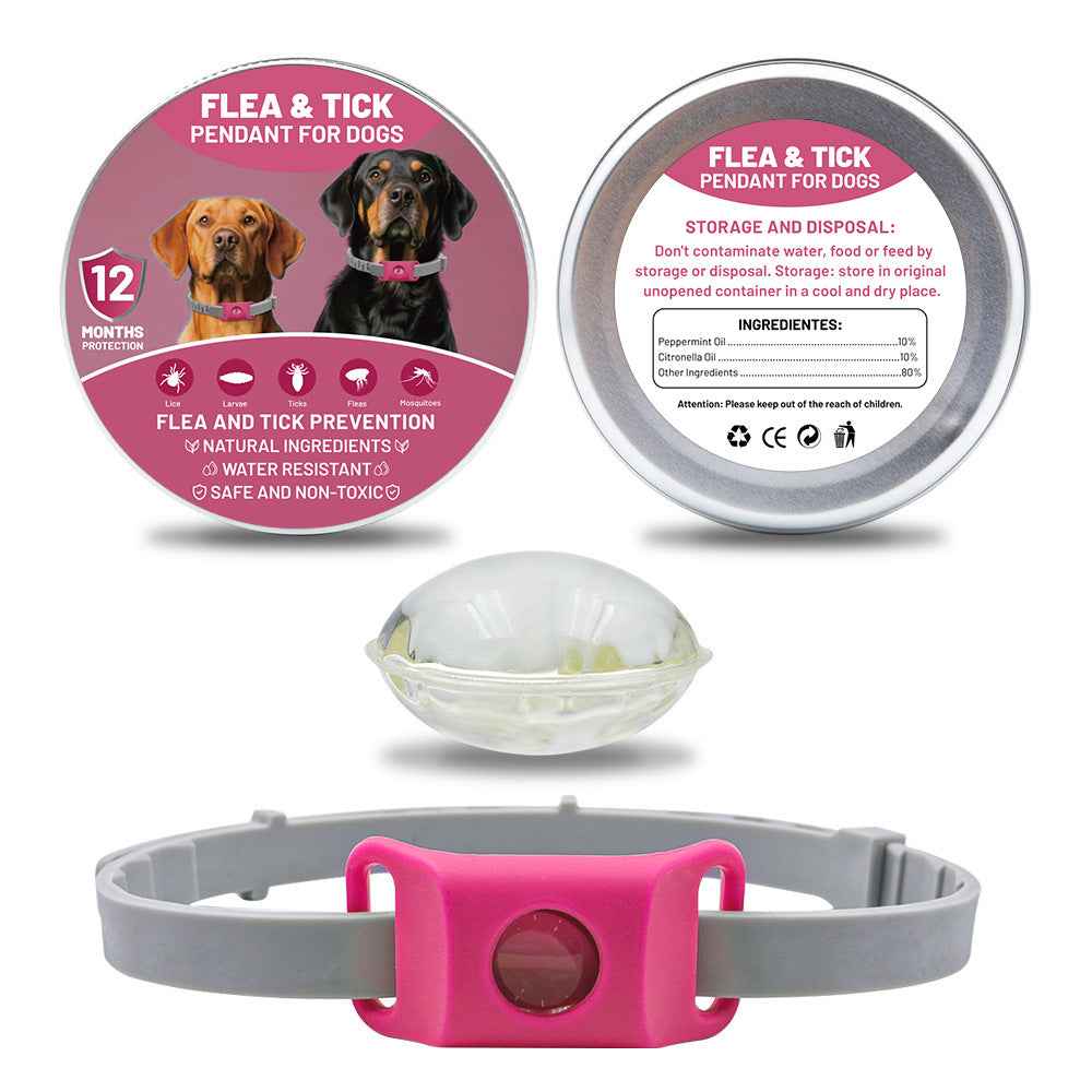 Pet Cat Dog Flea and Tick Prevention Silicone Collar with Insect Repellent Tag, Anti-Flea and Anti-Tick by eprolo