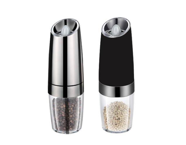 Homgeek Salt Pepper Mills Portable Automatic Electric Gravity Pepper Grinder Electric Pepper Grinder Kitchen Cooking BBQ Tools by eprolo