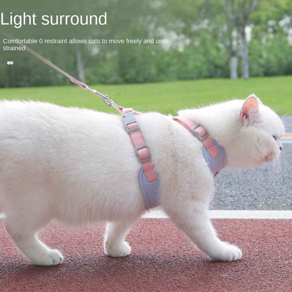 Cat traction rope to prevent breaking free cat chest harness for outdoor walking cat rope by eprolo