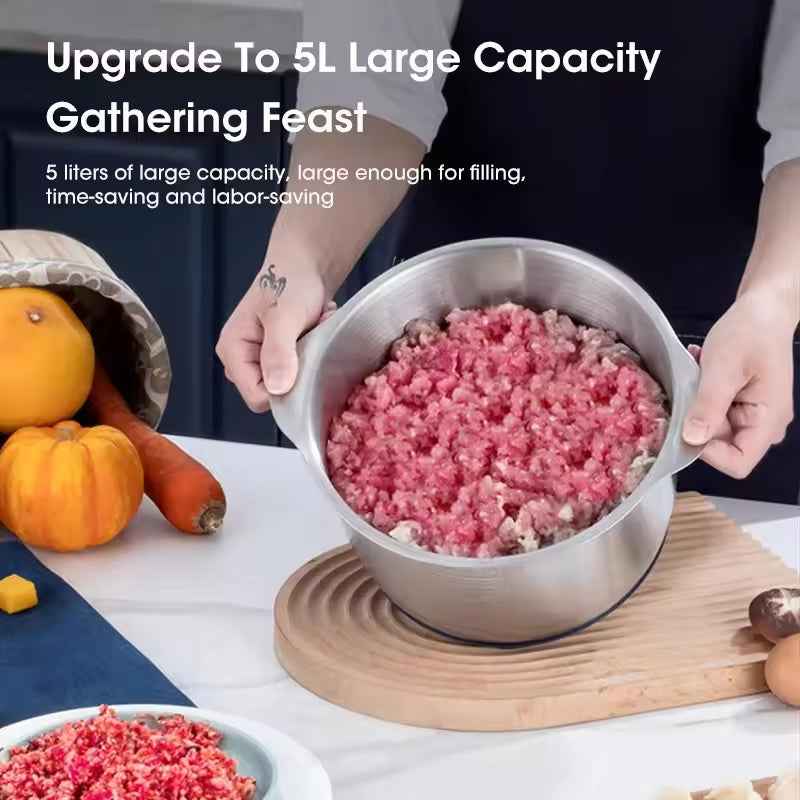 Electric Meat Grinders, 5L Food Processor, Stainless Steel Multifunctional Vegetable Slicer, Kitchen Chopper & Mixer by eprolo