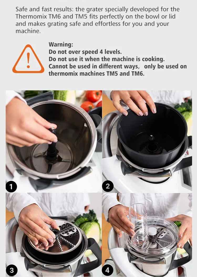 Food Cutter For Thermomix TM5 TM6 Chopper Vegetable Peeler Cooking Masher Slicing Shredding Multifunctional Fine Peeler Set by eprolo