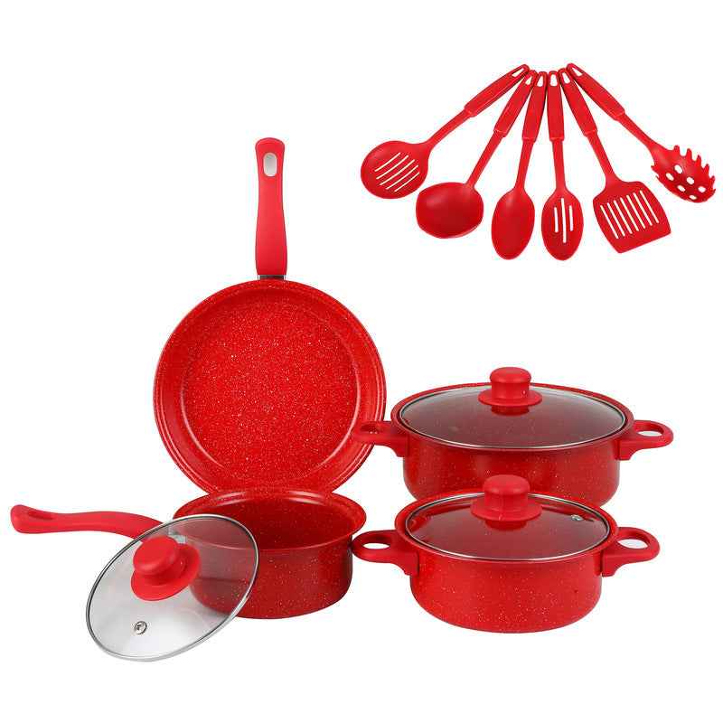 13-Piece Premium Non-Stick Cookware Set: Frying Pans, Casserole, Wok, Multi-Func, Stylish, Durable, Outdoor-Ready by eprolo