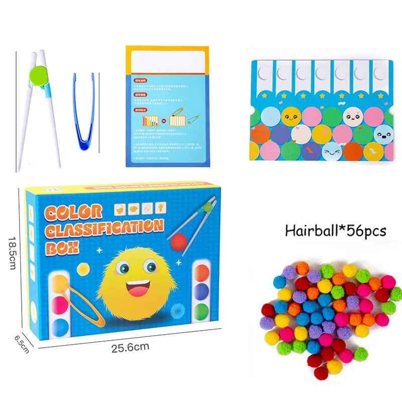 Montessori enlightenment early education clip ball classification game children's color matching toy by eprolo
