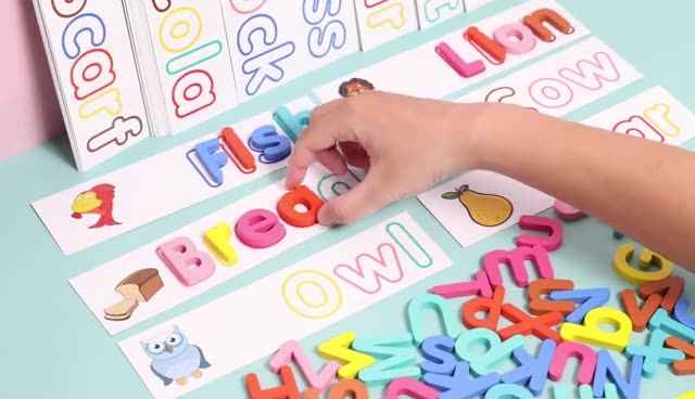 CPC English Letters Spelling Word Game Young Children Early Education Puzzle English Card Matching Toys by eprolo