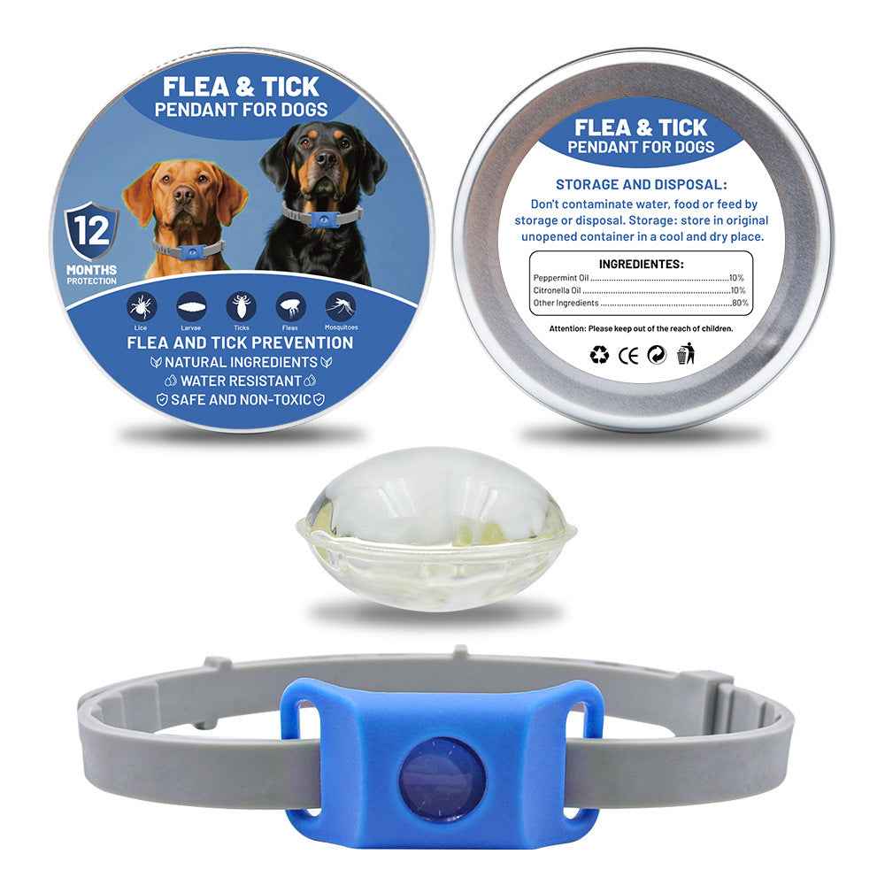 Pet Cat Dog Flea and Tick Prevention Silicone Collar with Insect Repellent Tag, Anti-Flea and Anti-Tick by eprolo