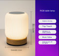 Transform Your Space with the Wood Grain RGB Table Lamp – Remote & Touch Control Bedside Night Light by eprolo