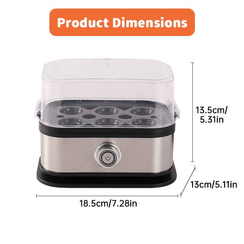 200W Power Eggs Boiler Space Saving Auto Shut-Off Smart Egg Cooker 6 Eggs Capacity Stainless Steel Rapid Egg Cooker by eprolo