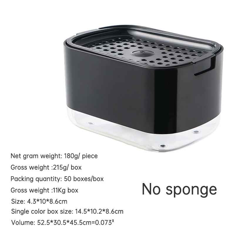 Kitchen Press Type Manual Soap Dispenser Dish washing Liquid Dispenser Storage Box Sponge Soap Dispenser by eprolo