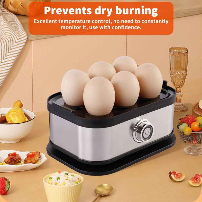 200W Power Eggs Boiler Space Saving Auto Shut-Off Smart Egg Cooker 6 Eggs Capacity Stainless Steel Rapid Egg Cooker by eprolo
