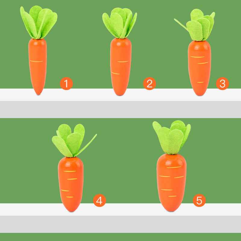 Wooden Fun Number Carrot Pulling Game Enlightenment Cognition 3-4 Year Old Early Education Toy by eprolo