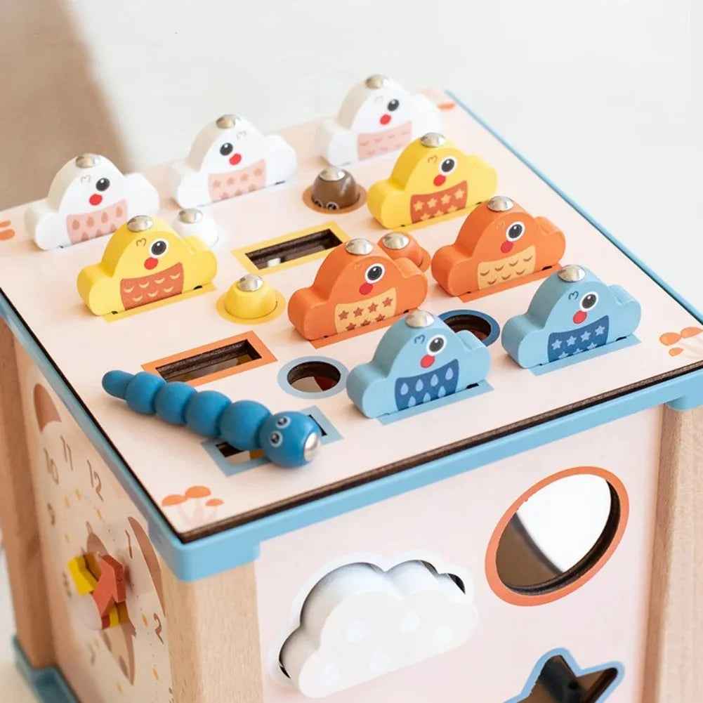 Montessori Early Education Busy Box Early Education Enlightenment Multi functional Fishing Matching Treasure Box Wooden Toys by eprolo