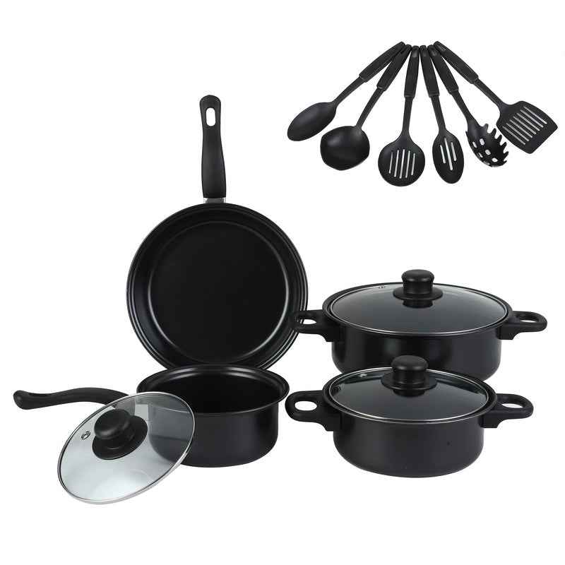 13-Piece Premium Non-Stick Cookware Set: Frying Pans, Casserole, Wok, Multi-Func, Stylish, Durable, Outdoor-Ready by eprolo