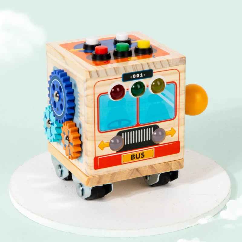 Wooden toys busy bus boys and girls Montessori early education simulation early education kindergarten puzzle toys by eprolo
