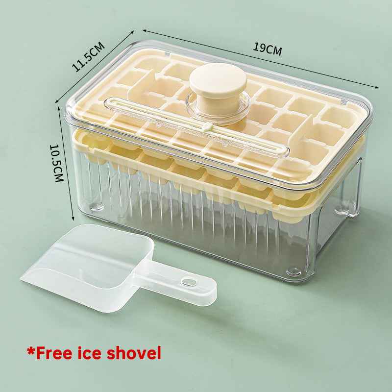 Press Type Ice Cube Ice Box Refrigerator Ice Cube Artifact Silicone Mold With Cover Household Sealed Food Grade Ice Maker by eprolo