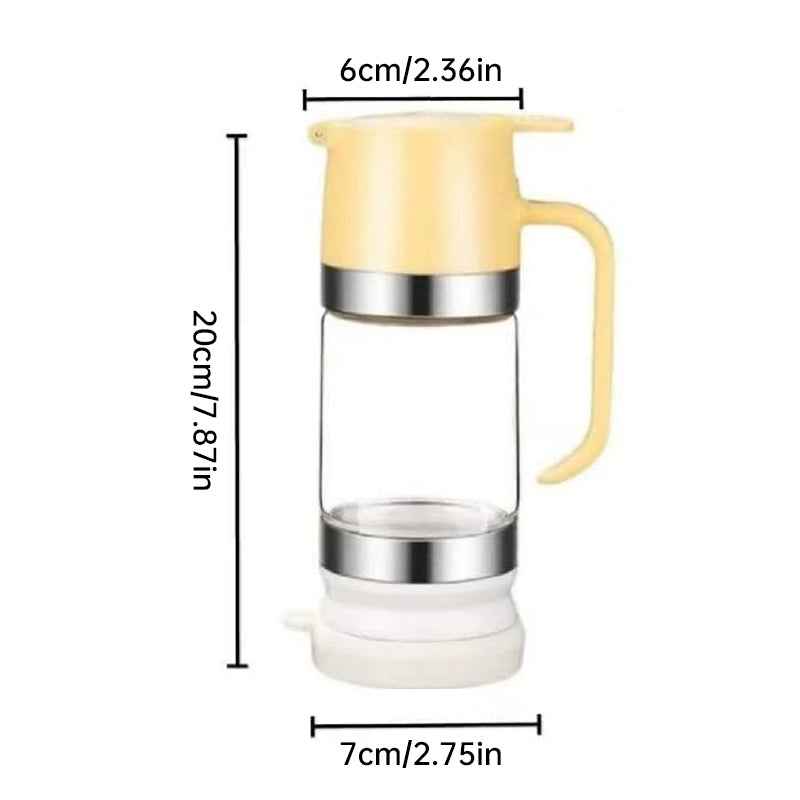 300ml Durable Glass Honey Dispenser with Handle, Transparent, Drip-Proof Press Pump for Bread, Honey Pot by eprolo