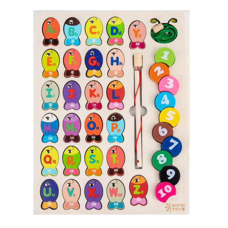 Engaging Wooden Alphabet Fishing Puzzle: Fun Learning for Kids by eprolo