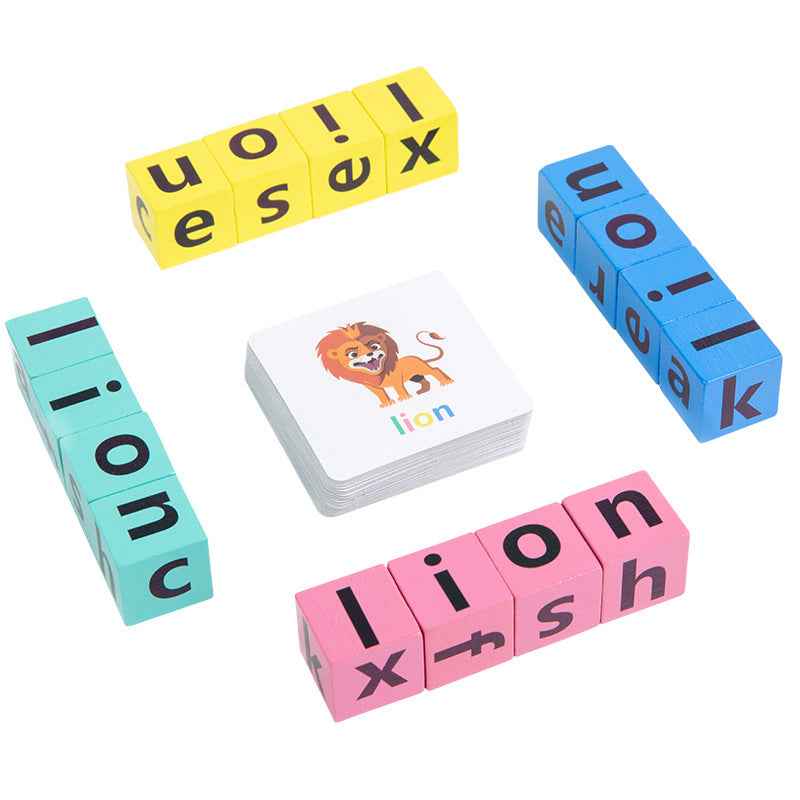 Children's Kindergarten Fun English Word Spelling Early Education Enlightenment English Learning Blocks Christmas Toys Gifts by eprolo