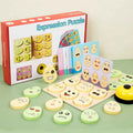 Wooden children's early education fun expression egg matching game, battle training interactive puzzle toy by eprolo