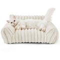 Pet Sofa with Removable Washable Cover, All-Season Pet Mattress with Rabbit Fur Plush Dog Bed by eprolo