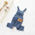 Washed Denim Comfortable Stretchy Jeans Pet Overalls by eprolo