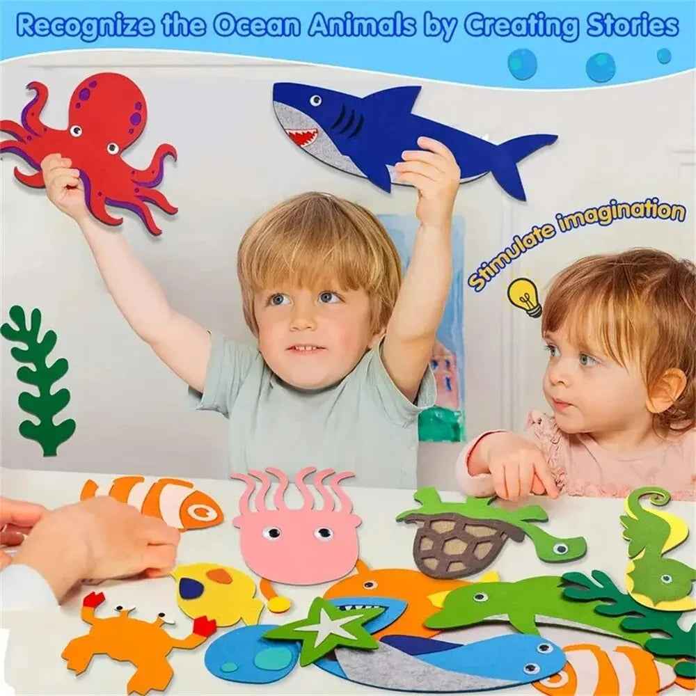 Felt Board Stories Set Montessori Ocean Farm Animal Family Interactive Preschool Education Early Learning Toddlers Toys by eprolo