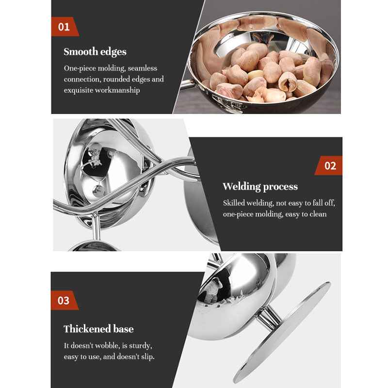 Stainless Steel Divided Serving Tray with Dip Bowls, Snack & Chip Dip Server Set, Condiment Display Stand by eprolo