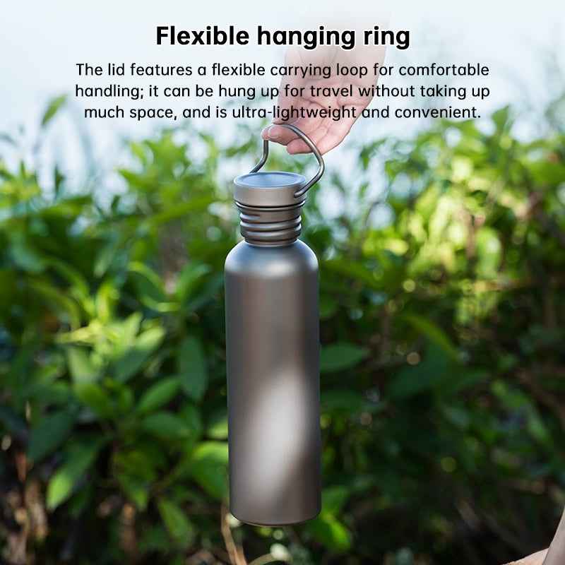 Pure Titanium Water Bottle, Lightweight Single-Wall Wide Mouth for Sports, Camping, Travel by eprolo