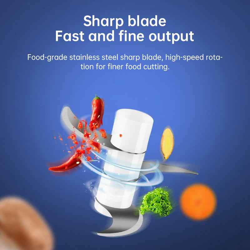 Mini Automatic Portable Food Processor, Triple Blade, USB 250 mL Electric Bivolt by eprolo