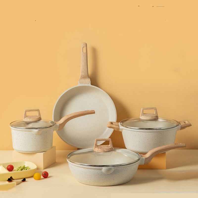 Medical stone non-stick pot soup pot stew pot frying pan wok milk pot frying pan steaming marble granite pot set by eprolo