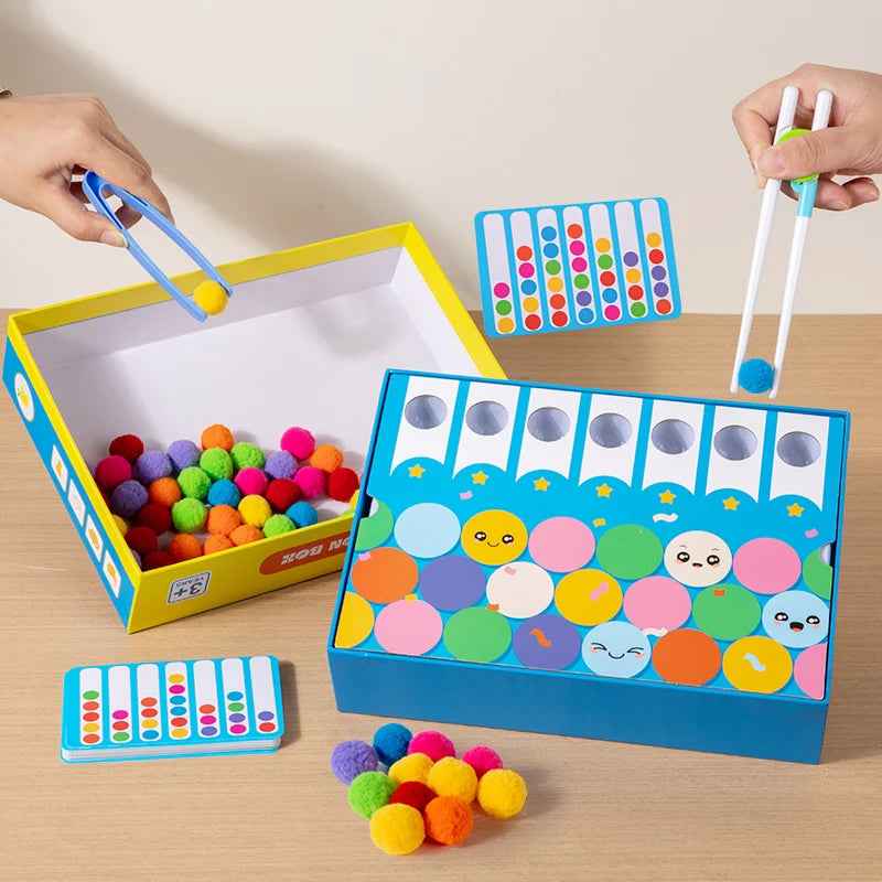 Montessori enlightenment early education clip ball classification game children's color matching toy by eprolo