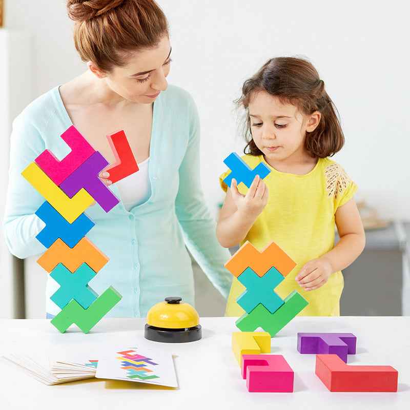 Wooden Russian building blocks for early childhood education, building block games, puzzle toys by eprolo
