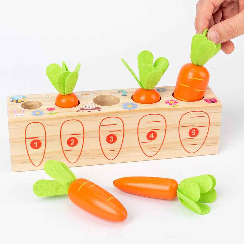 Wooden Fun Number Carrot Pulling Game Enlightenment Cognition 3-4 Year Old Early Education Toy by eprolo