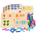 Montessori Sensory Early Education Mathematics Learning Stick Color Cognitive Matching Board Wooden Stick Game Puzzle Toy by eprolo