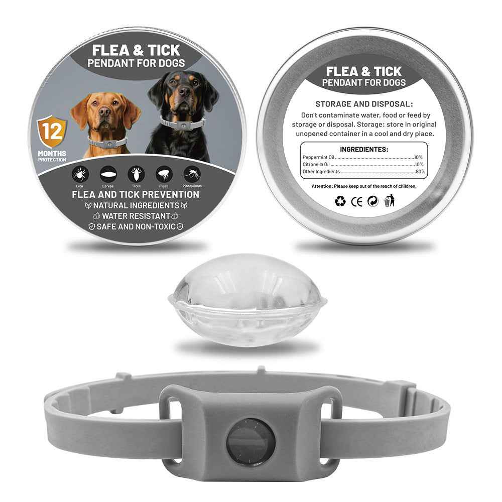 Pet Cat Dog Flea and Tick Prevention Silicone Collar with Insect Repellent Tag, Anti-Flea and Anti-Tick by eprolo