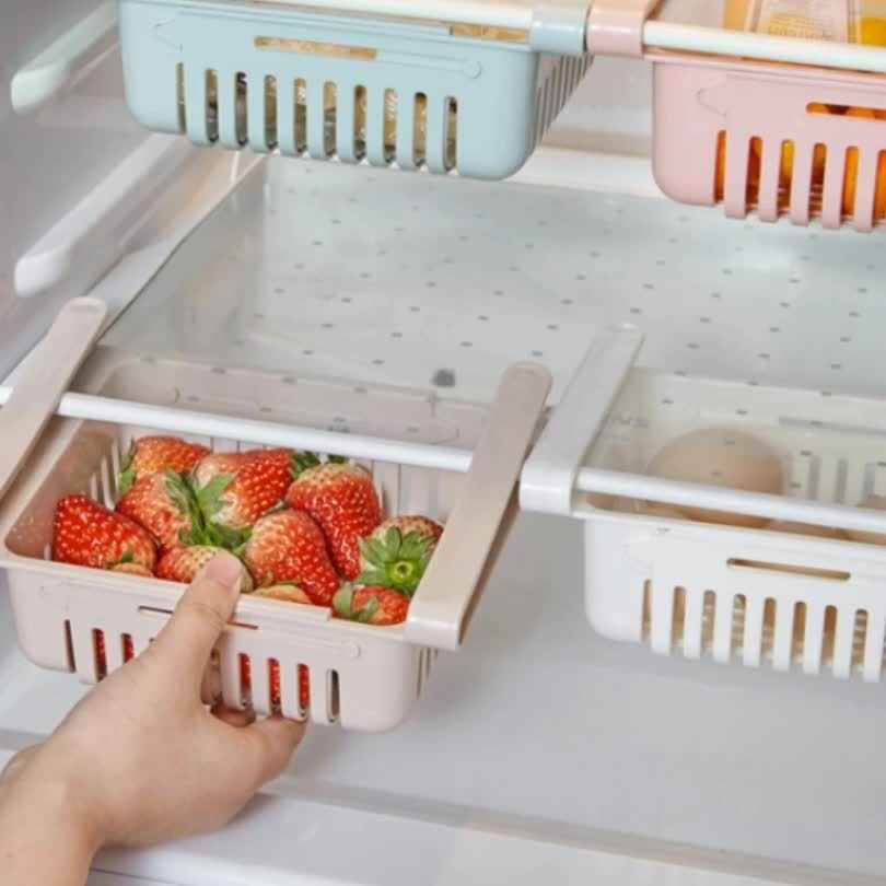 Retractable Refrigerator Divider Organizing Storage Rack Home Storage Rack Preservation Pull-Out Classification Box Refrigerator Partition Frame by eprolo