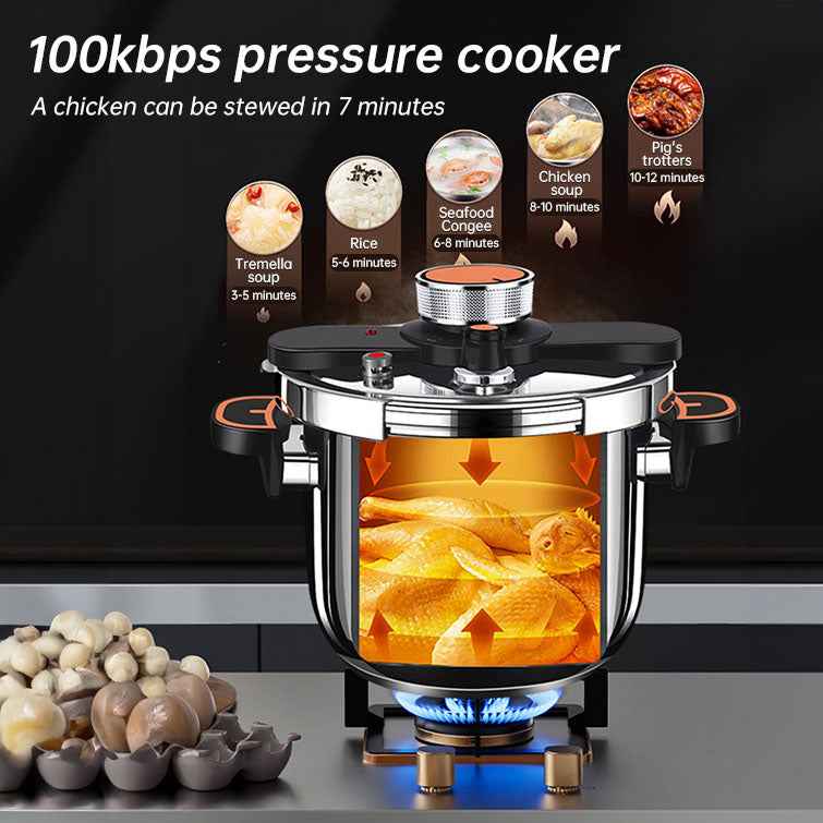 4L/6L Stainless Steel Pressure Cooker, Multi-functional Explosion-proof Pressure Pot for Gas Stove, Electric P by eprolo