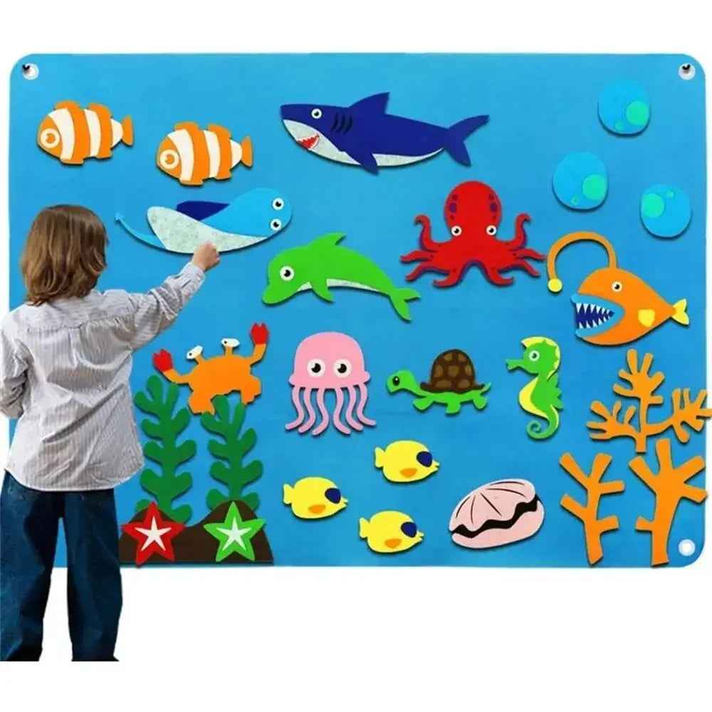 Felt Board Stories Set Montessori Ocean Farm Animal Family Interactive Preschool Education Early Learning Toddlers Toys by eprolo