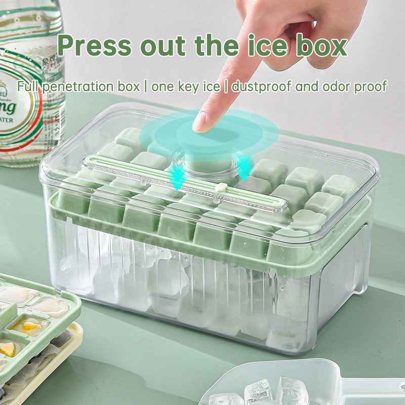 Press Type Ice Cube Ice Box Refrigerator Ice Cube Artifact Silicone Mold With Cover Household Sealed Food Grade Ice Maker by eprolo