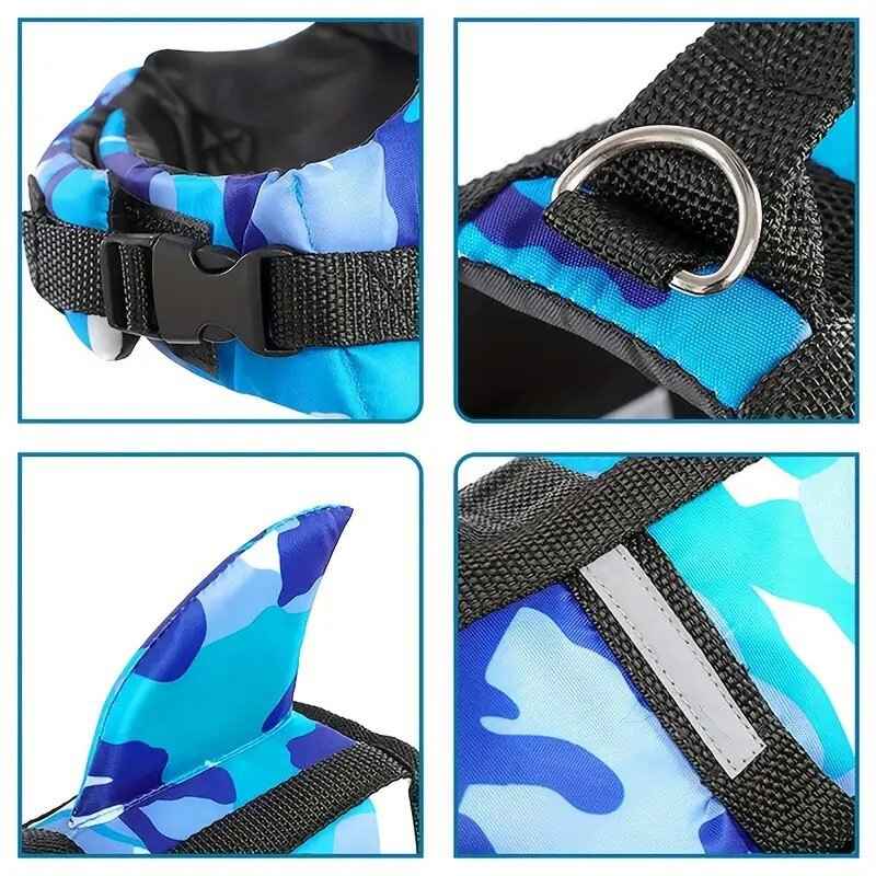 Dog Life Jacket Lightweight Adjustable Velcro Medium to Large Dog Swimwear by eprolo