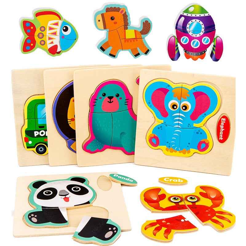 Early Education Puzzle Jitterbug With The Same Children's Educational Animal Enlightenment Cognitive Puzzle Board Toys by eprolo
