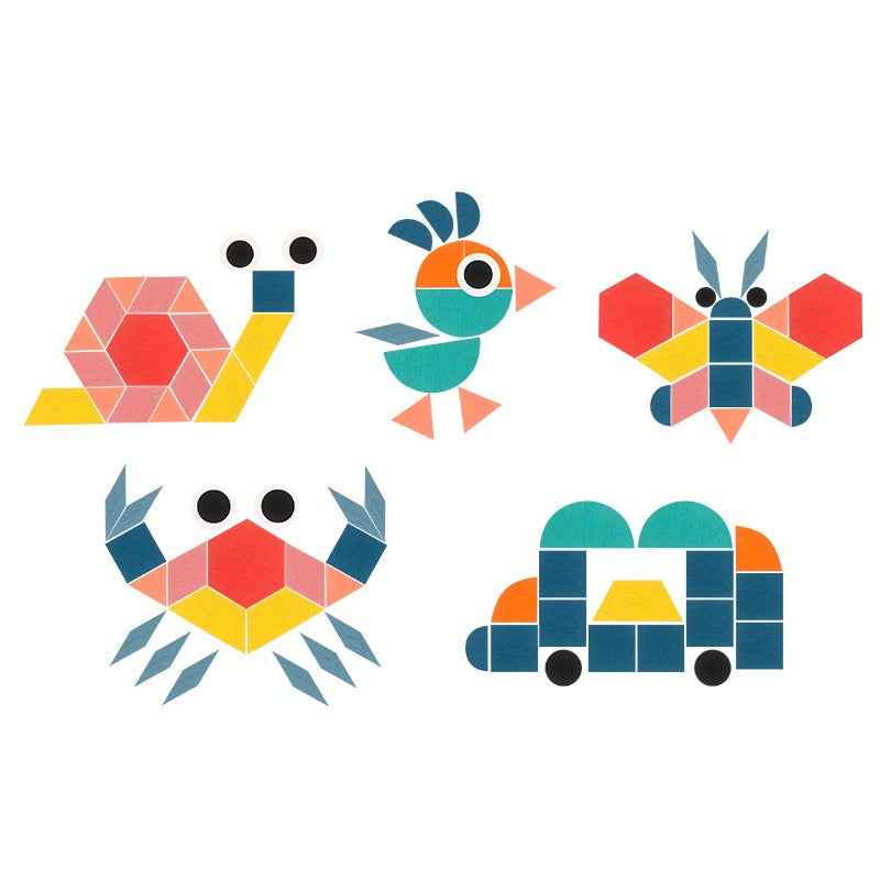 Educational Wooden Puzzles for Toddlers - 180-Piece Shape Matching Set for Fun Learning by eprolo