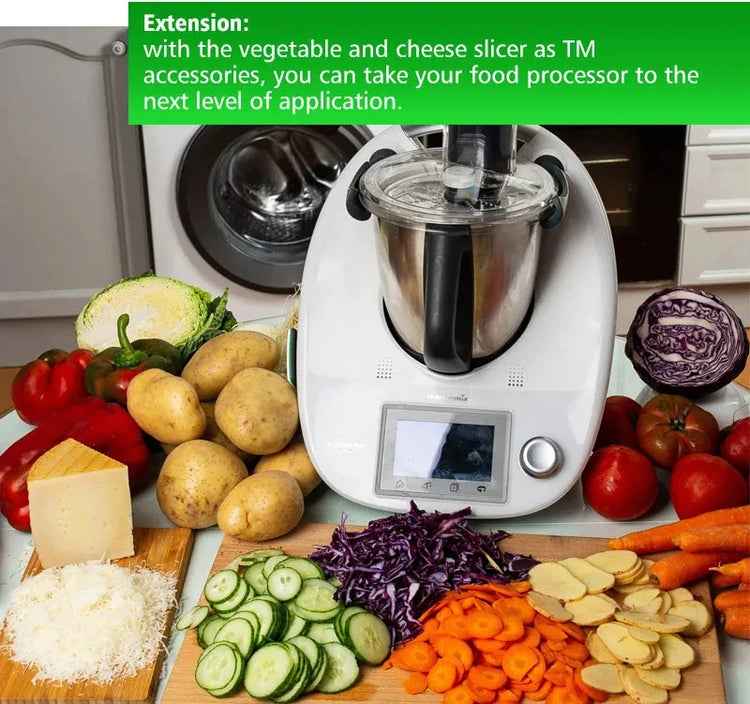 Food Cutter For Thermomix TM5 TM6 Chopper Vegetable Peeler Cooking Masher Slicing Shredding Multifunctional Fine Peeler Set by eprolo