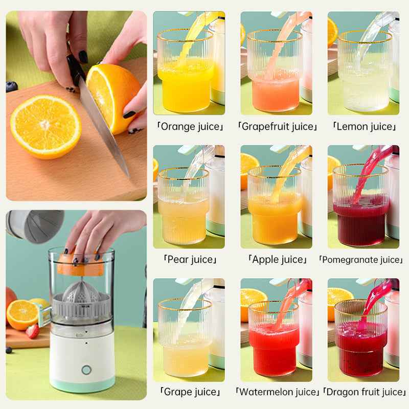 Portable USB - rechargeable slow juicer for oranges, lemons & other fruits. A handy electric blender for home kitchens. by eprolo