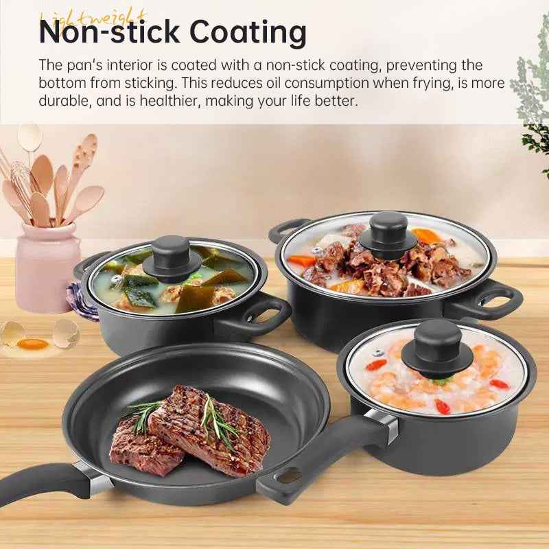 13-Piece Premium Non-Stick Cookware Set: Frying Pans, Casserole, Wok, Multi-Func, Stylish, Durable, Outdoor-Ready by eprolo
