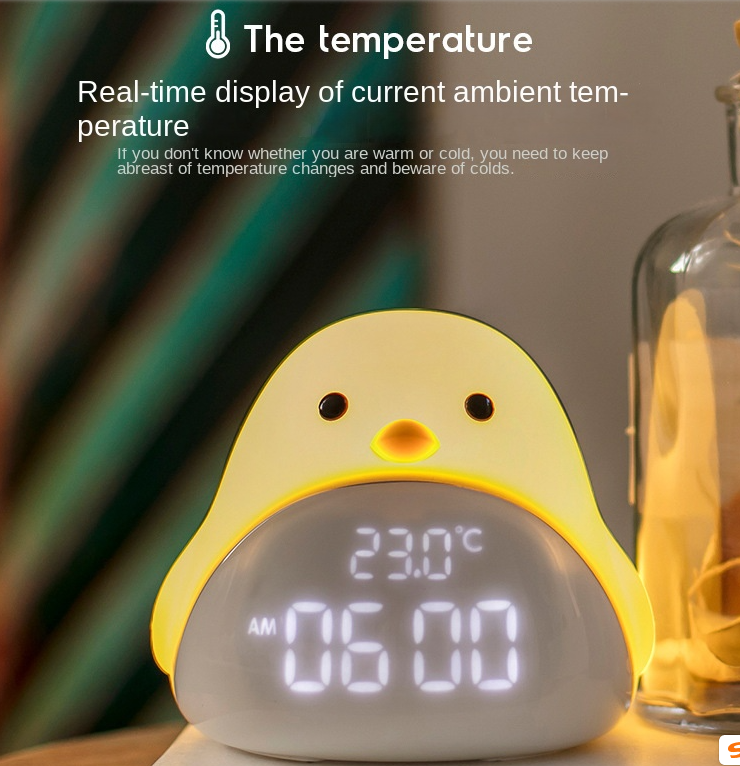 Time Bird LED Bedside Night Light, Cartoon Student Quiet Electronic Clock with USB Charging for Bedroom and Dormitory by eprolo