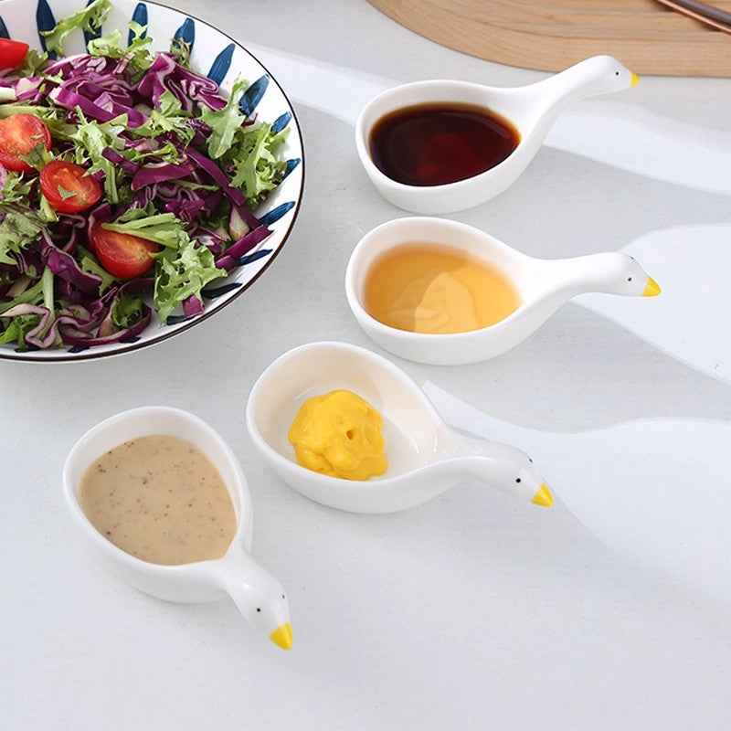 Dish Cute Small Plate for Home Use, Elegant Snack Dish, Korean BBQ Dipping Tray, Vinegar Dish, Mini Dipping Plate by eprolo