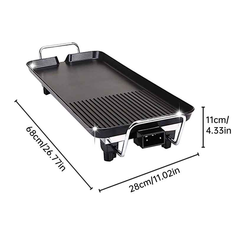 1500W Electric Teppanyaki Grill, Smokeless Non-Stick Griddle, Portable Tabletop BBQ Plate with Adjustable Temp by eprolo