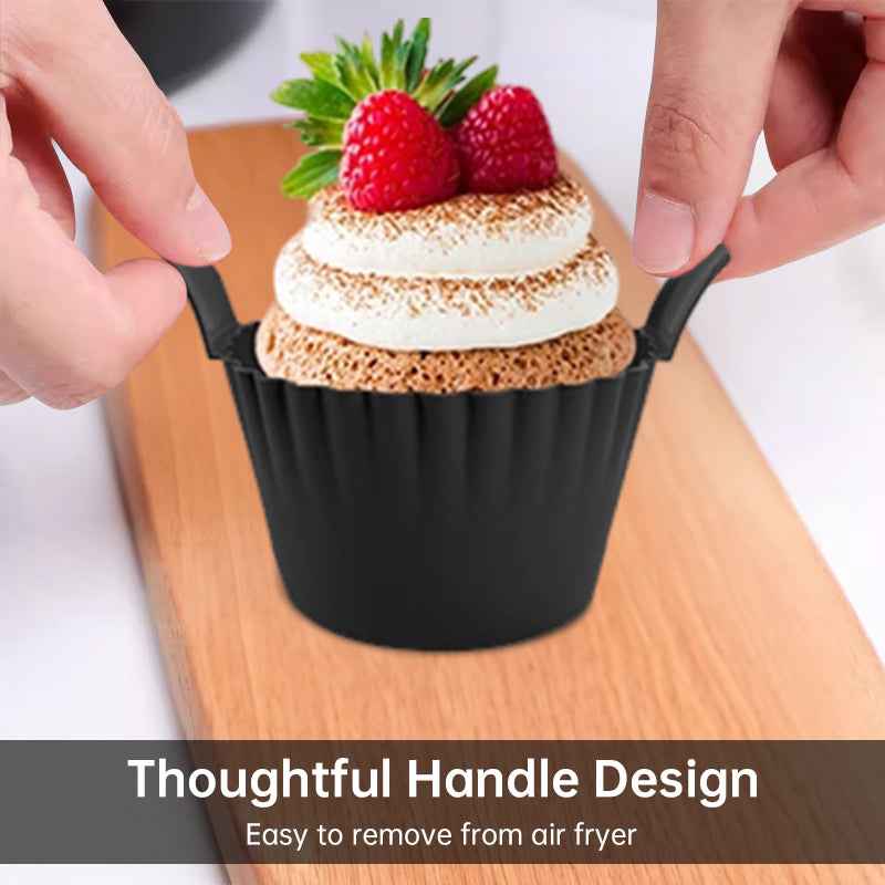 4-6 reusable silicone air fryer liners & baking cups – non-stick kitchen tools for eggs, cakes, meatballs. by eprolo
