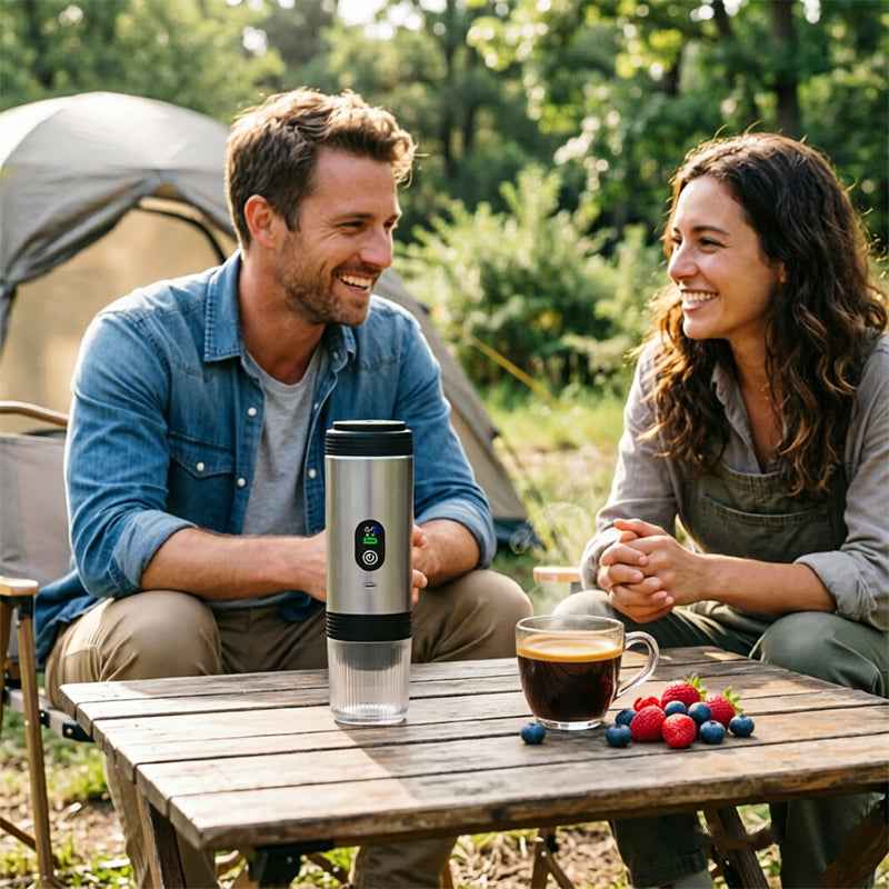 Portable Espresso Machine w/ Digital Display – 3-in-1 Capsule & Ground Coffee Maker for Travel, Camping & Office by eprolo