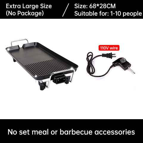 1500W Electric Teppanyaki Grill, Smokeless Non-Stick Griddle, Portable Tabletop BBQ Plate with Adjustable Temp by eprolo